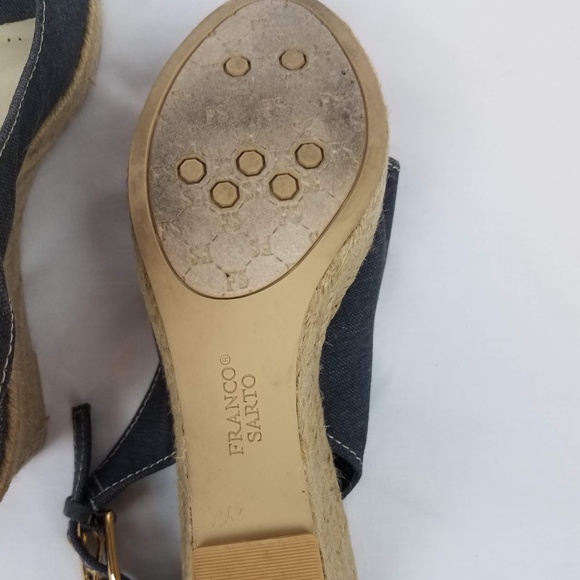 Franco Sarto Espadrille Slingback Buckle Wedge - Picture 8 of 8